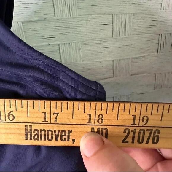 Lands' End Wrap Underwire Tankini Top Deep Navy beach athleisure pool swimwear - Picture 8 of 9